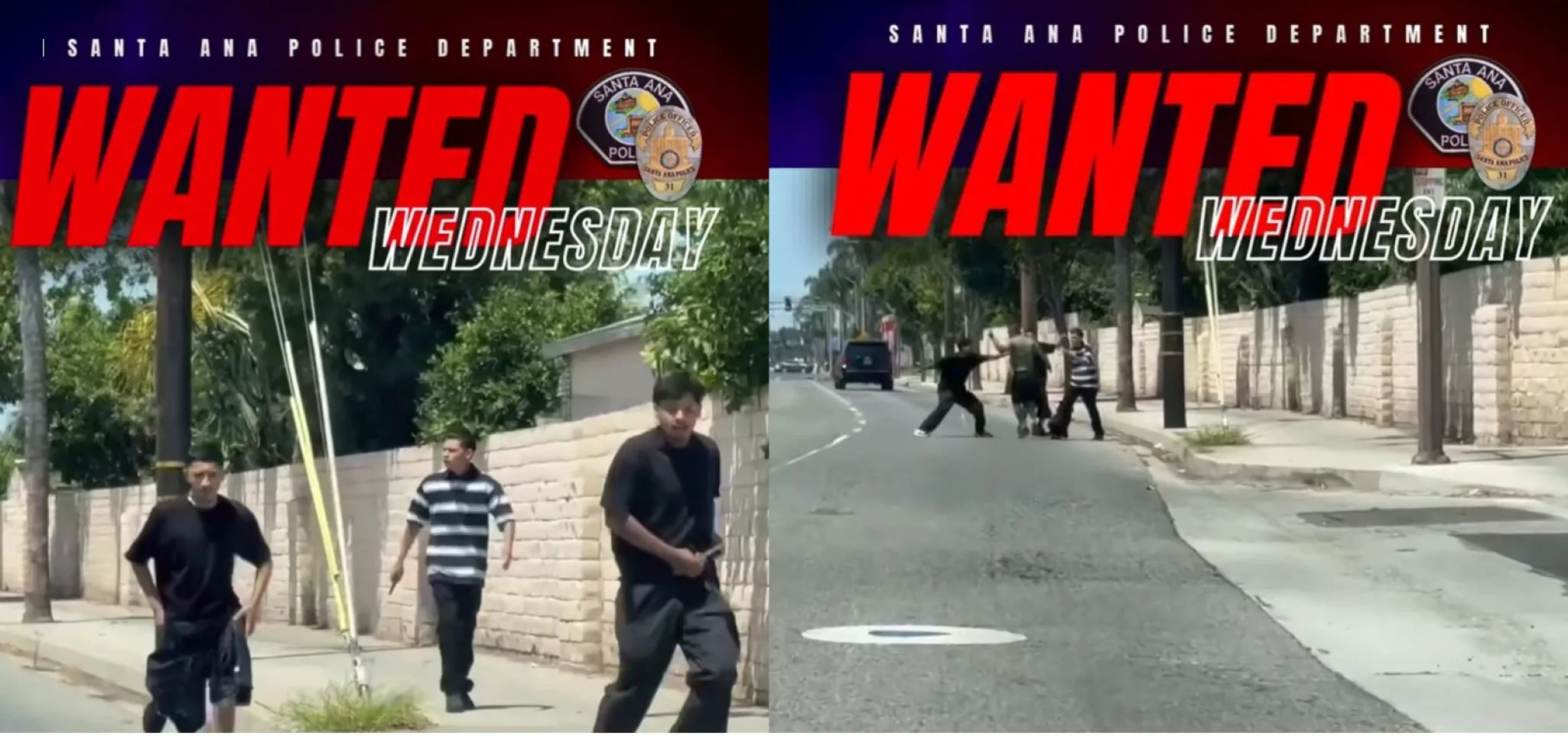 Three young men were caught on video stabbing a victim in Santa Ana