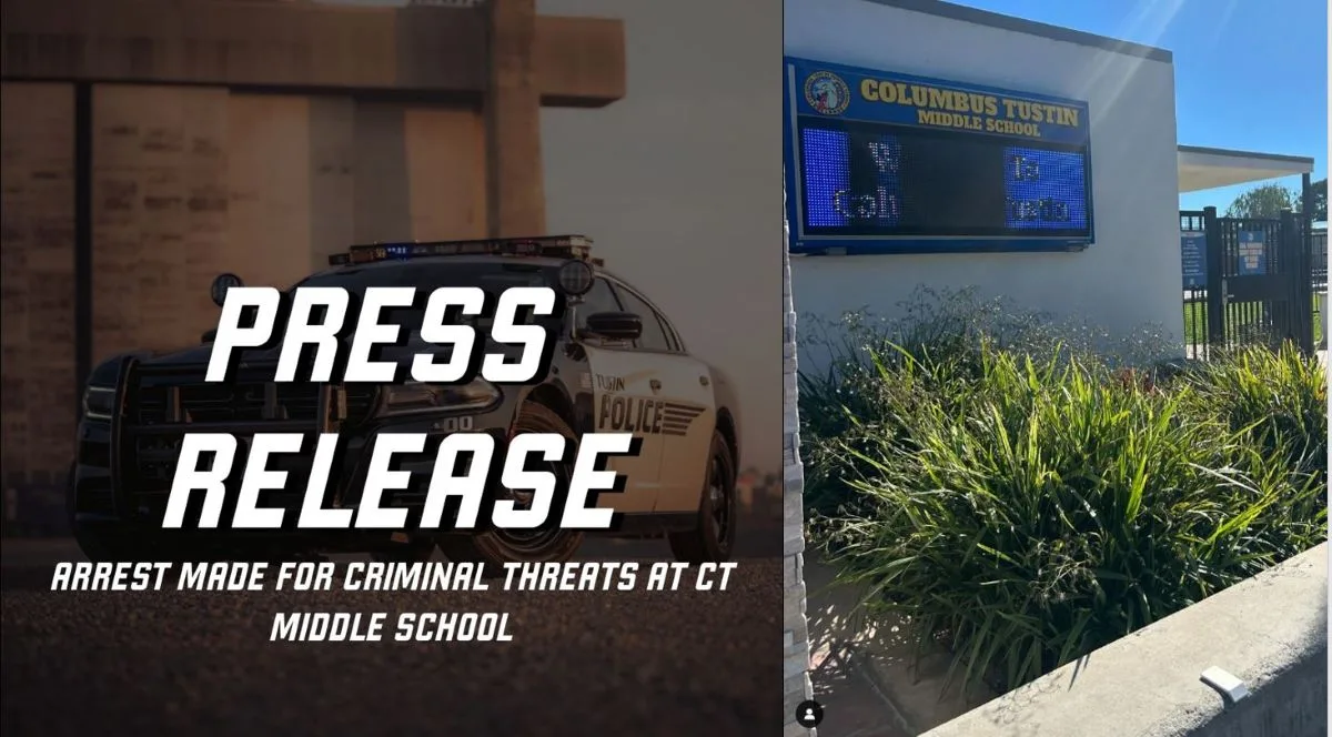 Juvenile arrested after making an online threat against Columbus Tustin Middle School