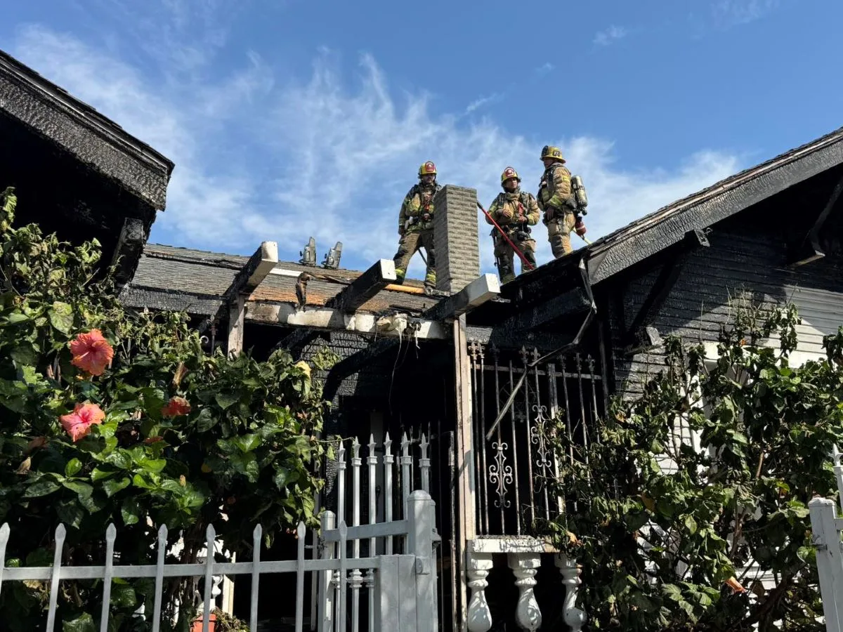 Firefighters put out a house fire in Santa Ana this morning with no injuries reported