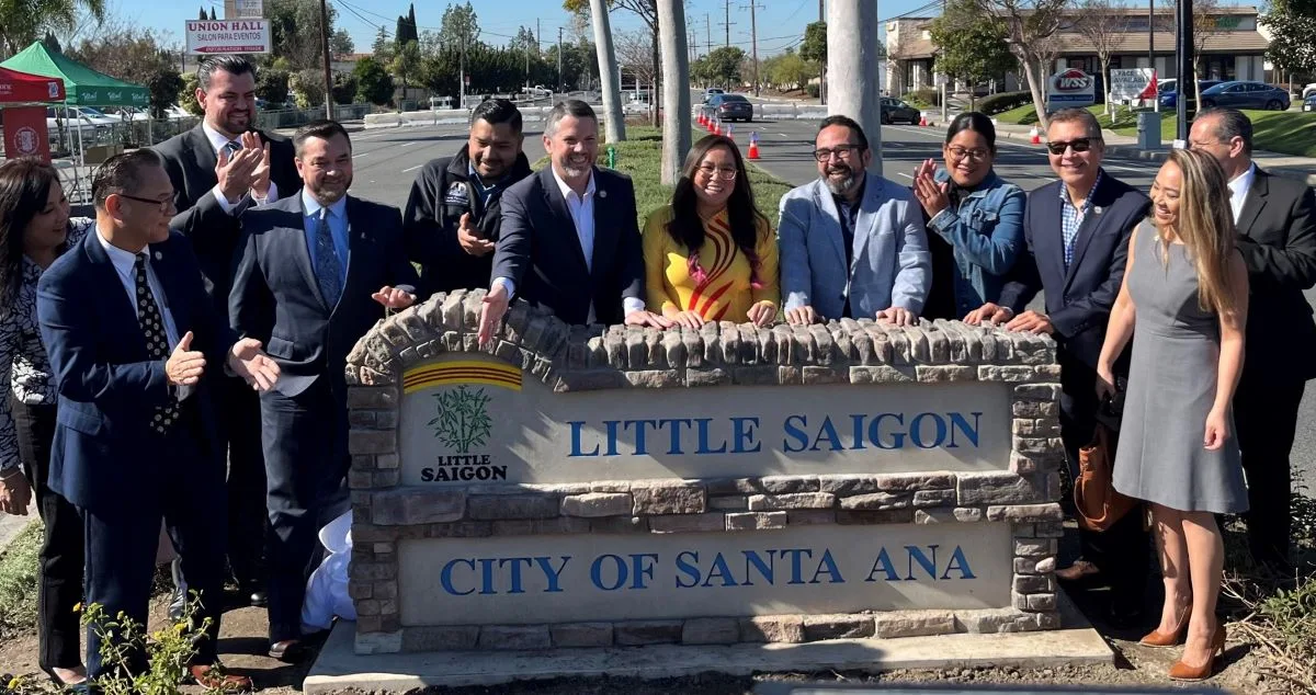 Lou Correa at the Little Saigon Sign