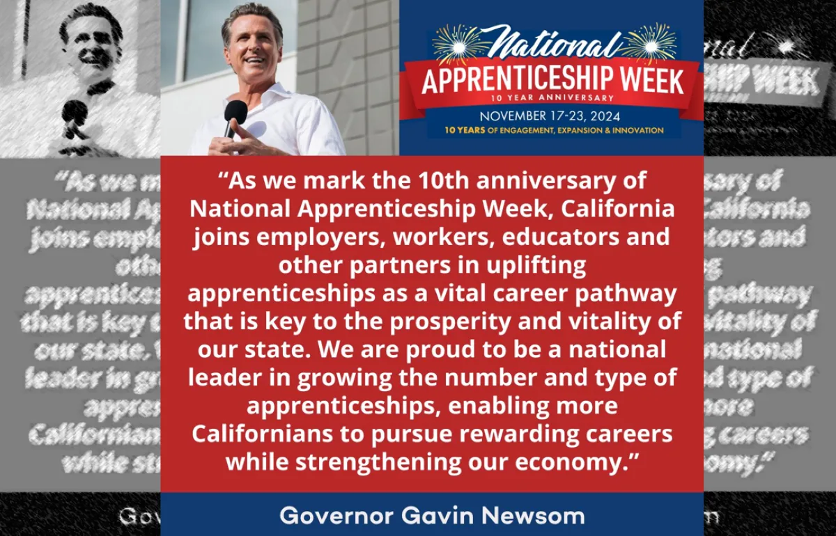 Governor Newsom proclaims National Apprenticeship Week