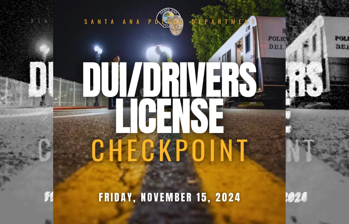 The SAPD will conduct a DUI and Drivers License Checkpoint on Friday Nov 15