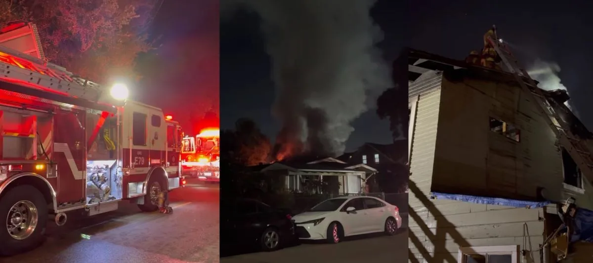 A fire in Santa Ana destroyed the second story of a residence