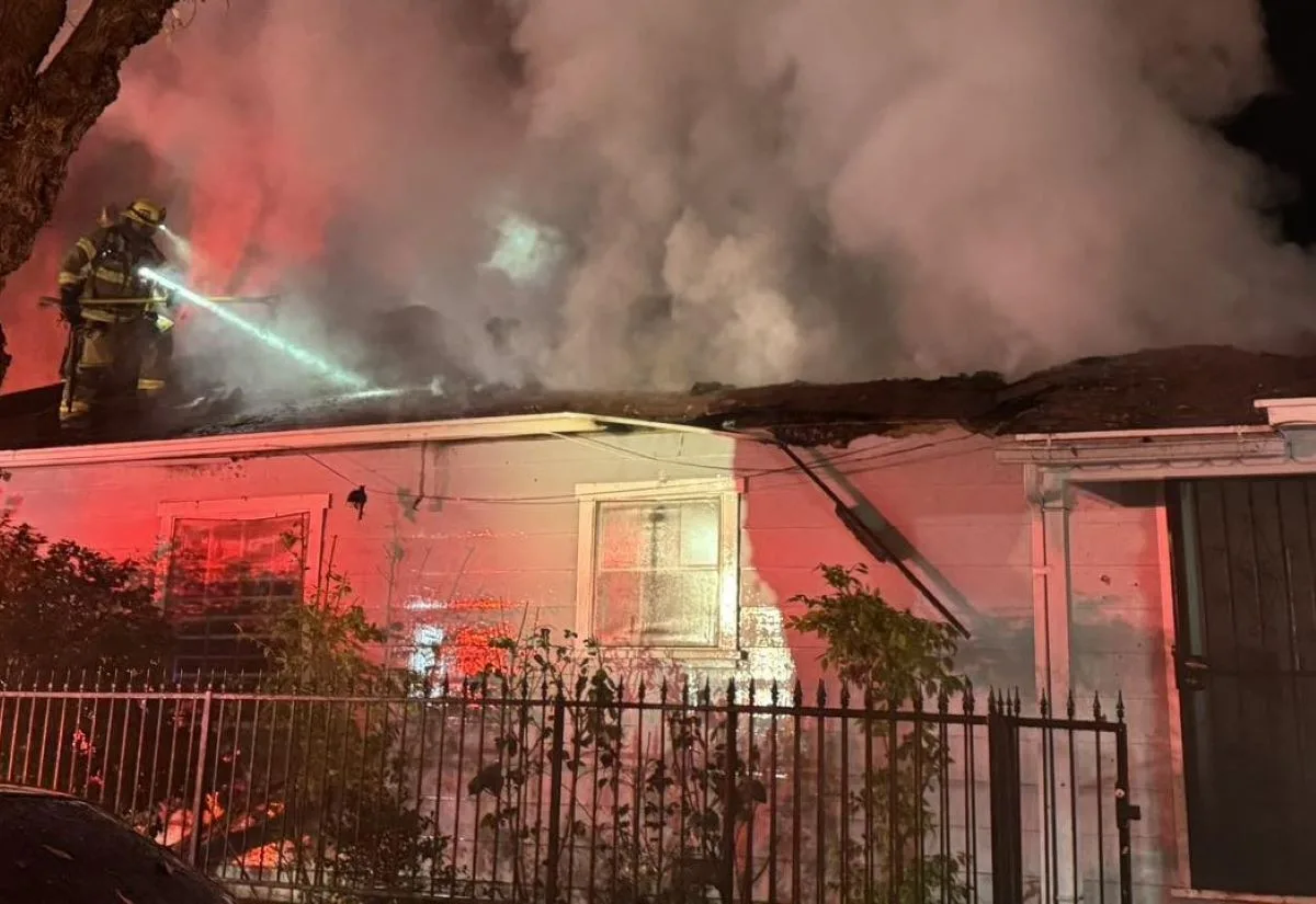 Santa Ana house fire at the 1400 block of S Ross St