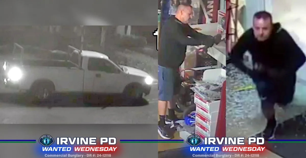 The Irvine Police are trying to identify a man who stole paint sprayers from a paint supply store