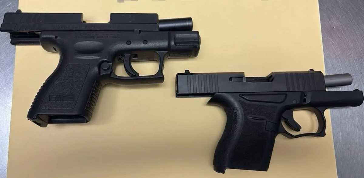 Two handguns were seized after a traffic stop in Garden Grove