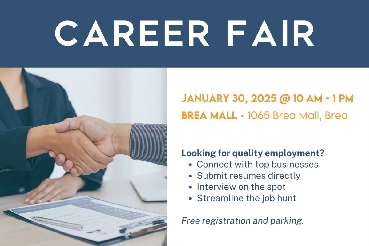 County of Orange to Host Career Fair at Brea Mall for Job Seekers and Businesses