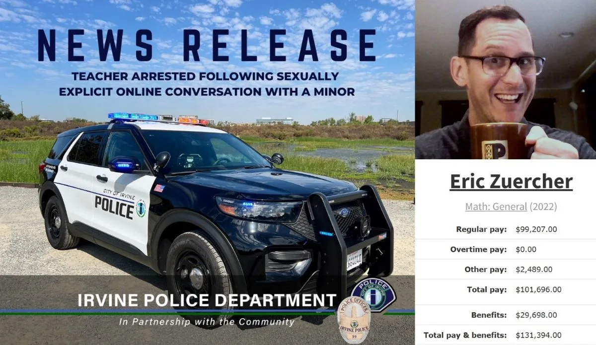 Eric Reid Zuercher arrested by the Irvine Police