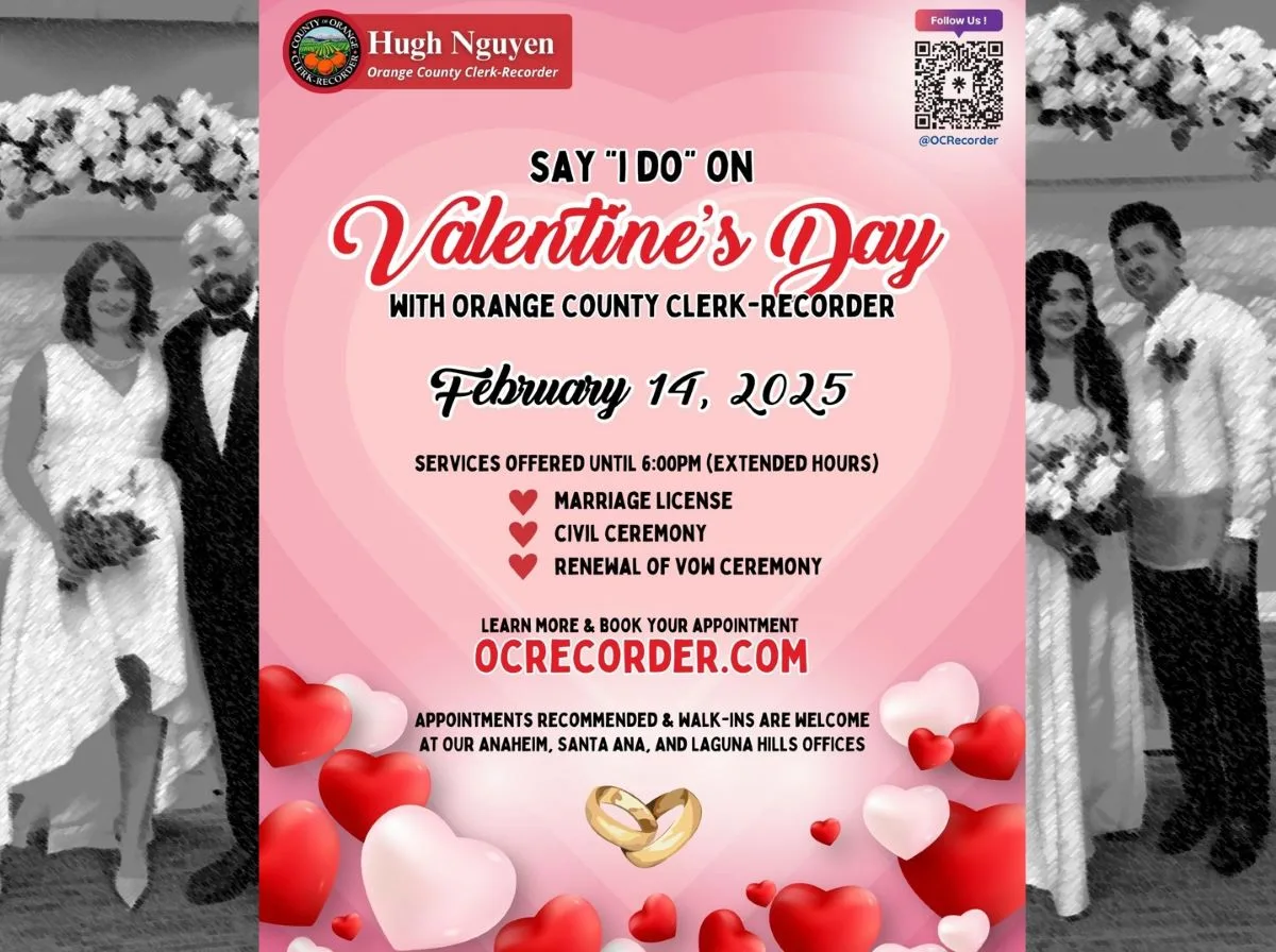 OC Clerk-Recorder Hugh Nguyen extends Valentines Day wedding hours