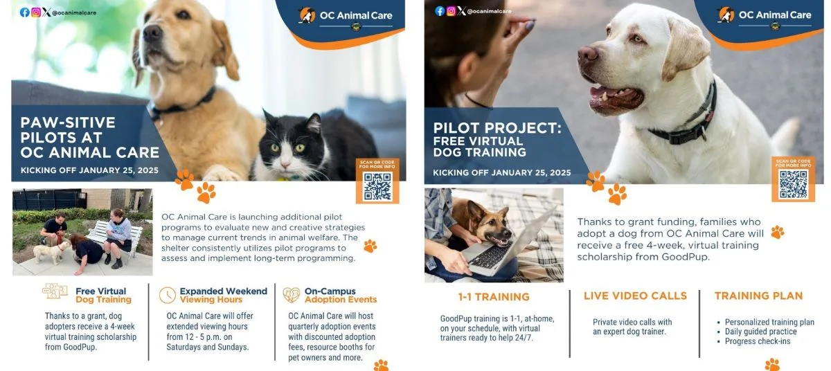 Paw-sitive Pilots at OC Animal Care kicking off on January 25