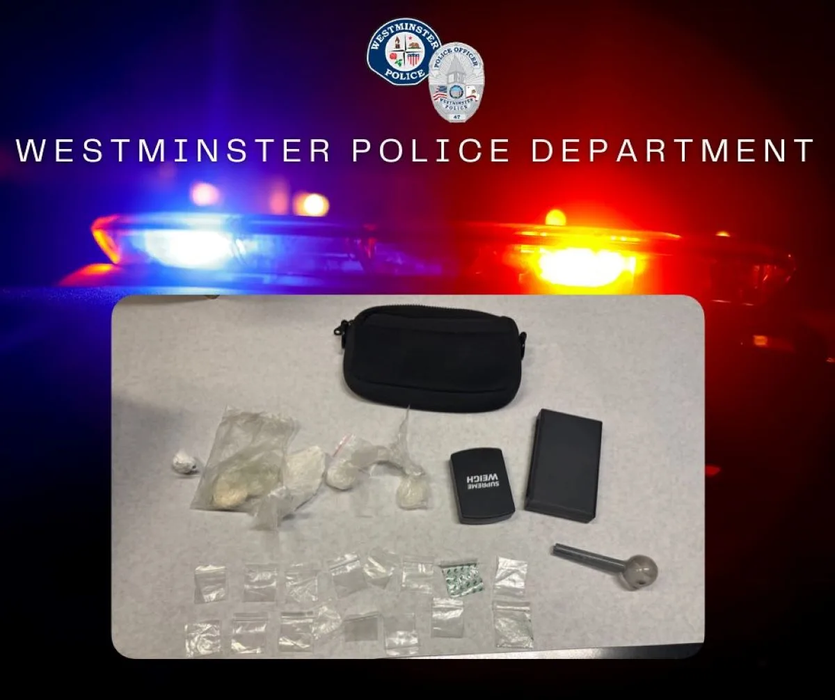 An OC driver with expired plates was arrested after drugs were found during a traffic stop