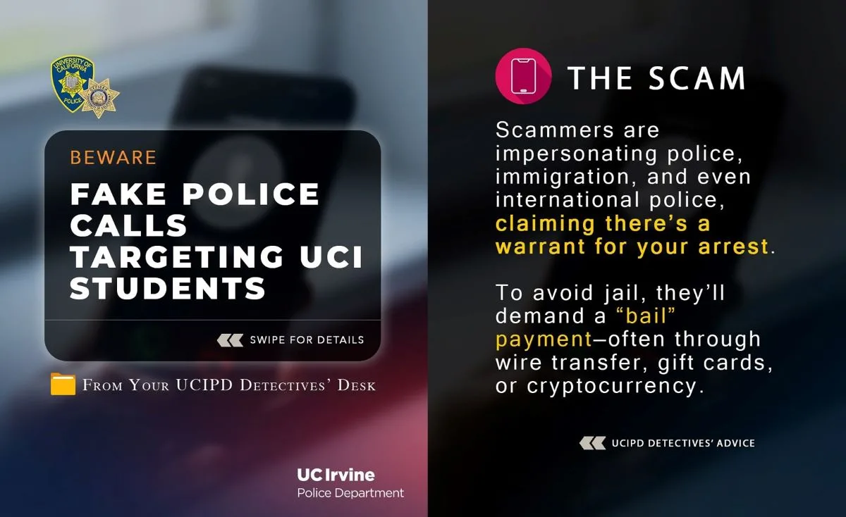 Fake cops scam UCI students out of thousands of dollars