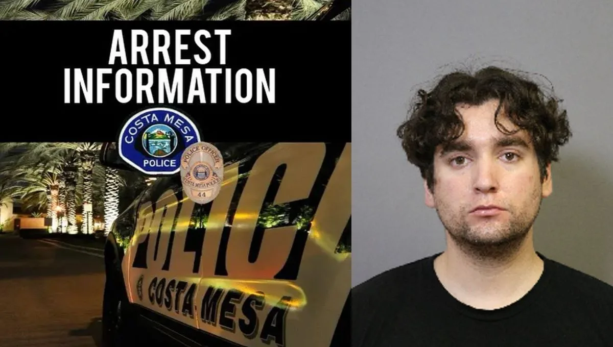 Peter Michael Mejia arrested by the Costa Mesa Police