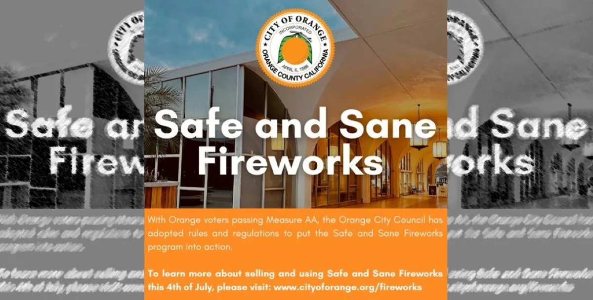 Safe and sane fireworks are now allowed in the City of Orange on the 4th of July