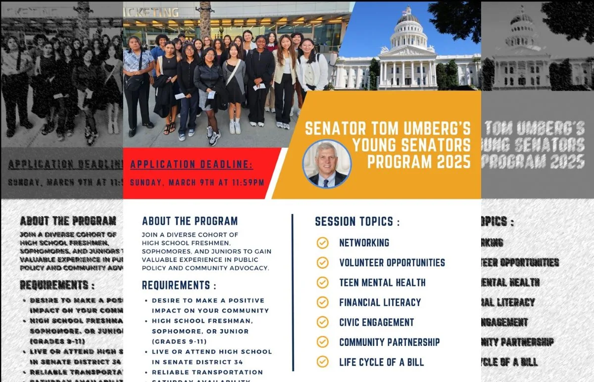 State Senator Umberg is now accepting applications for his 2025 Young Senators Program