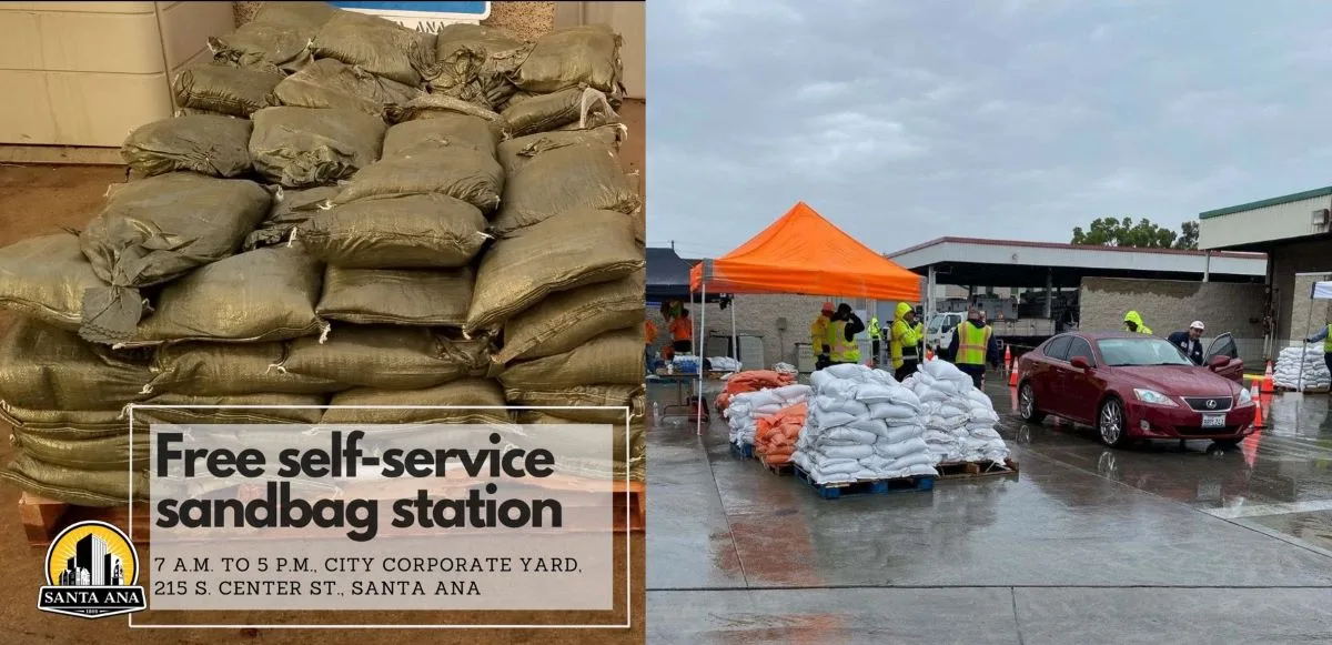 The City of Santa Ana is offering free sandbags with a major rainstorm on the way