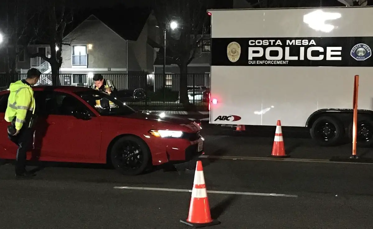 The Costa Mesa Police arrested six suspects at ther DUI Checkpoint on