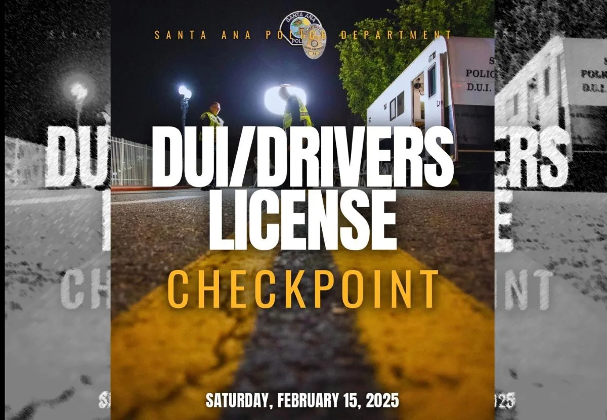 The SAPD is conducting a DUI and Drivers License Checkpoint on Feb 15