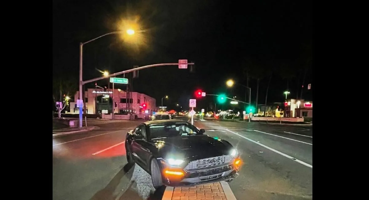 A DUI driver was arrested in Tustin after his car got stuck on a median