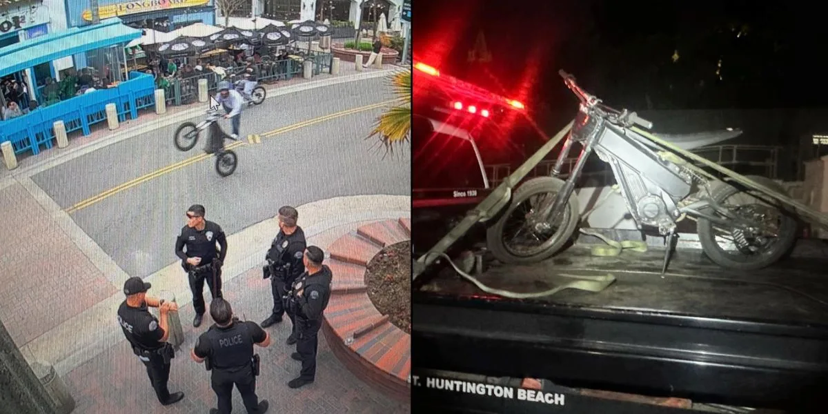 An OC teenagers e-bike was impounded after he popped a wheelie in front of several police officers