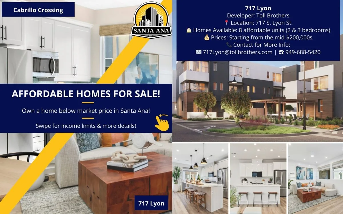 New affordable condos and townhomes now available to low income buyers in Santa Ana