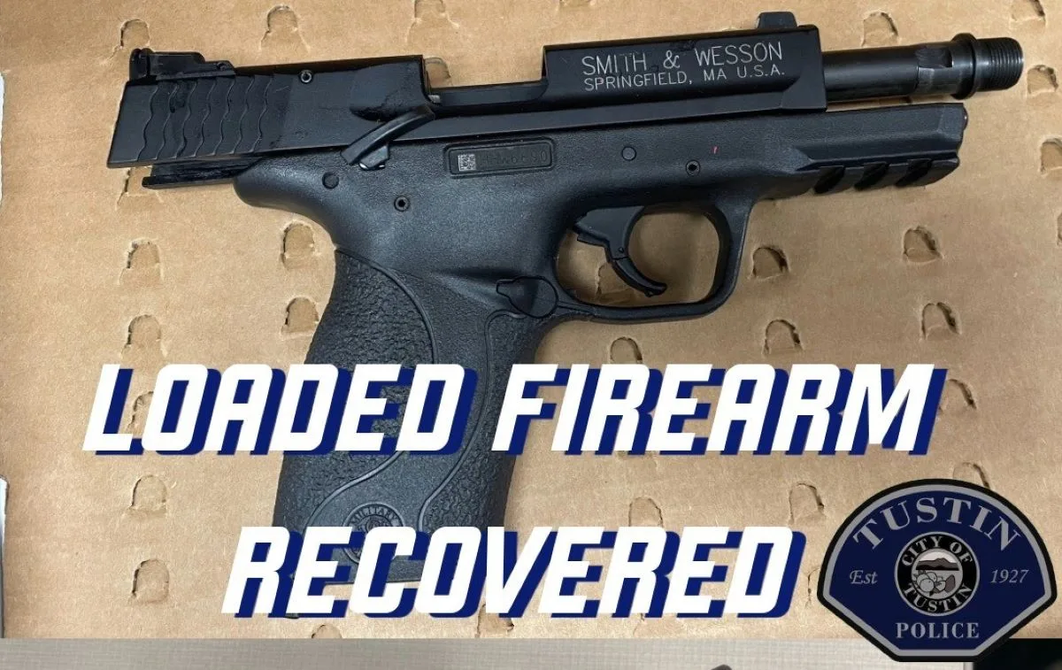 Tustin police officers recovered a gun during a foot pursuit and arrested a wanted suspect