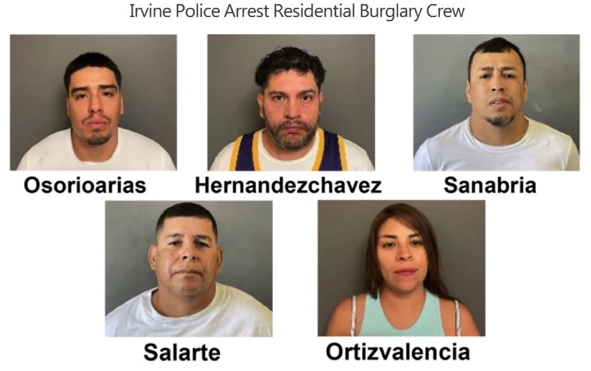 Colombian residential burglary crew arrested by the Irvine Police