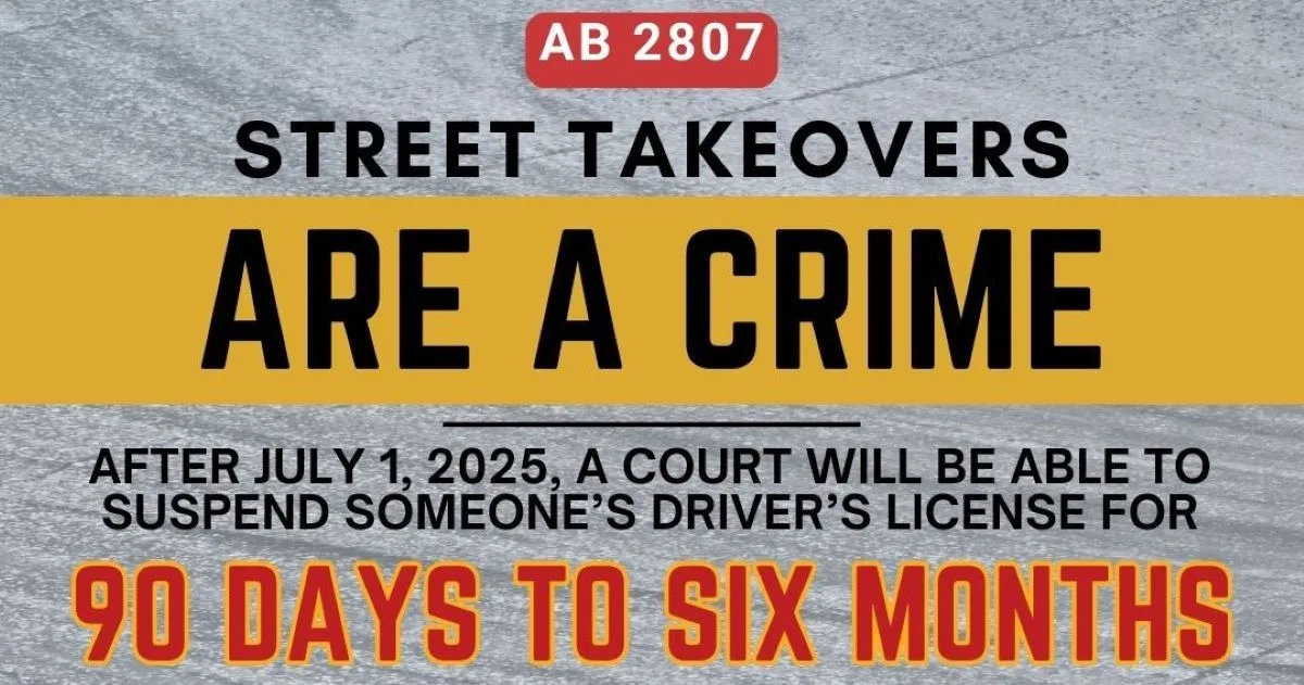 The OCDA reminds us that you can be cited and prosecuted for street takeovers and illegal car meets