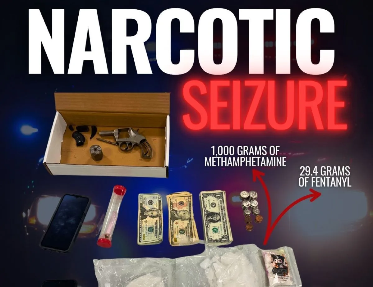 The SAPD arrested two suspects after a pursuit and seized their meth fentanyl and gun