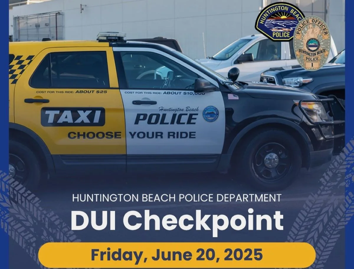 The Huntington Beach Police will conduct a CDL and DUI Checkpoint on June 20