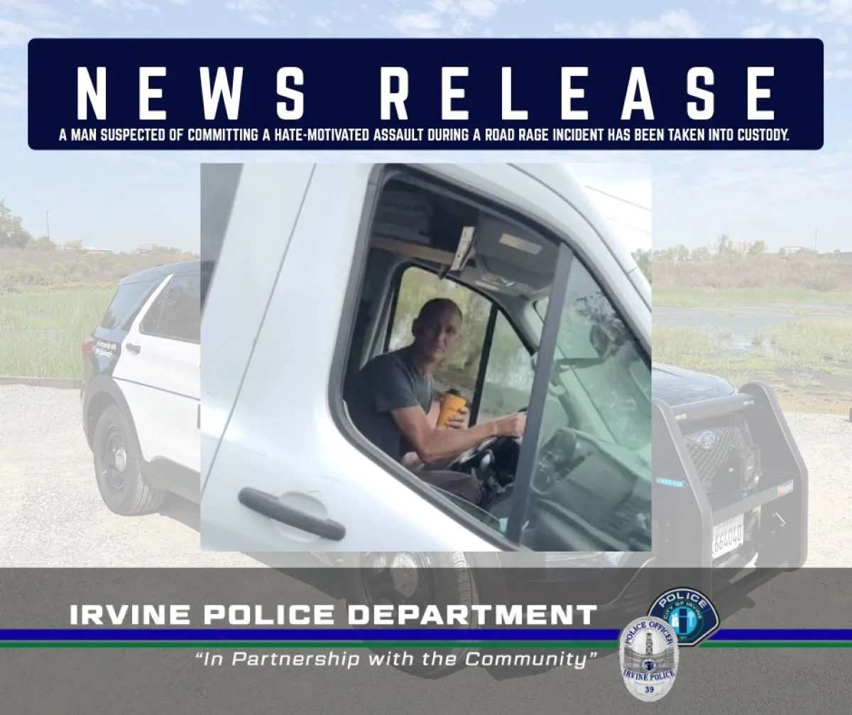 Road rage suspect Robert Leon Tackett, who tossed hot coffee at a victim arrested by the Irvine Police