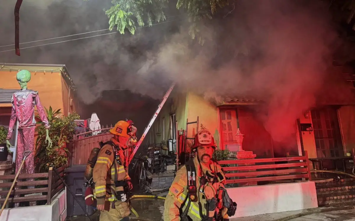 A residential fire in Santa Ana was quickly put out before it could spread to other homes