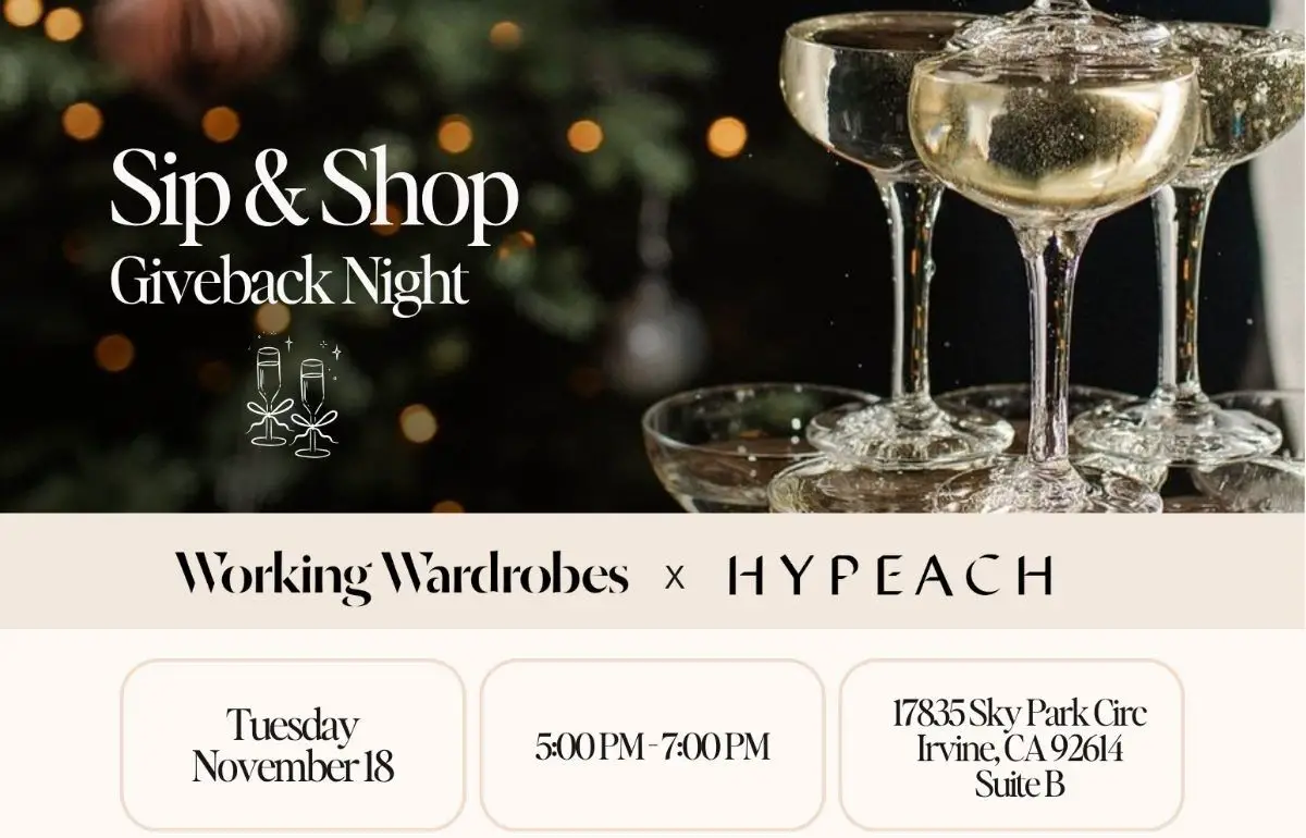 OC based sustainable apparel brand HYPEACH to host a fundraiser for Working Wardrobes on Nov. 18 